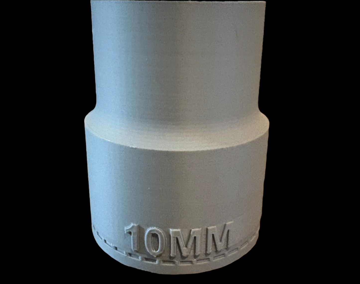 Metal socket with '10MM' marking on a white background