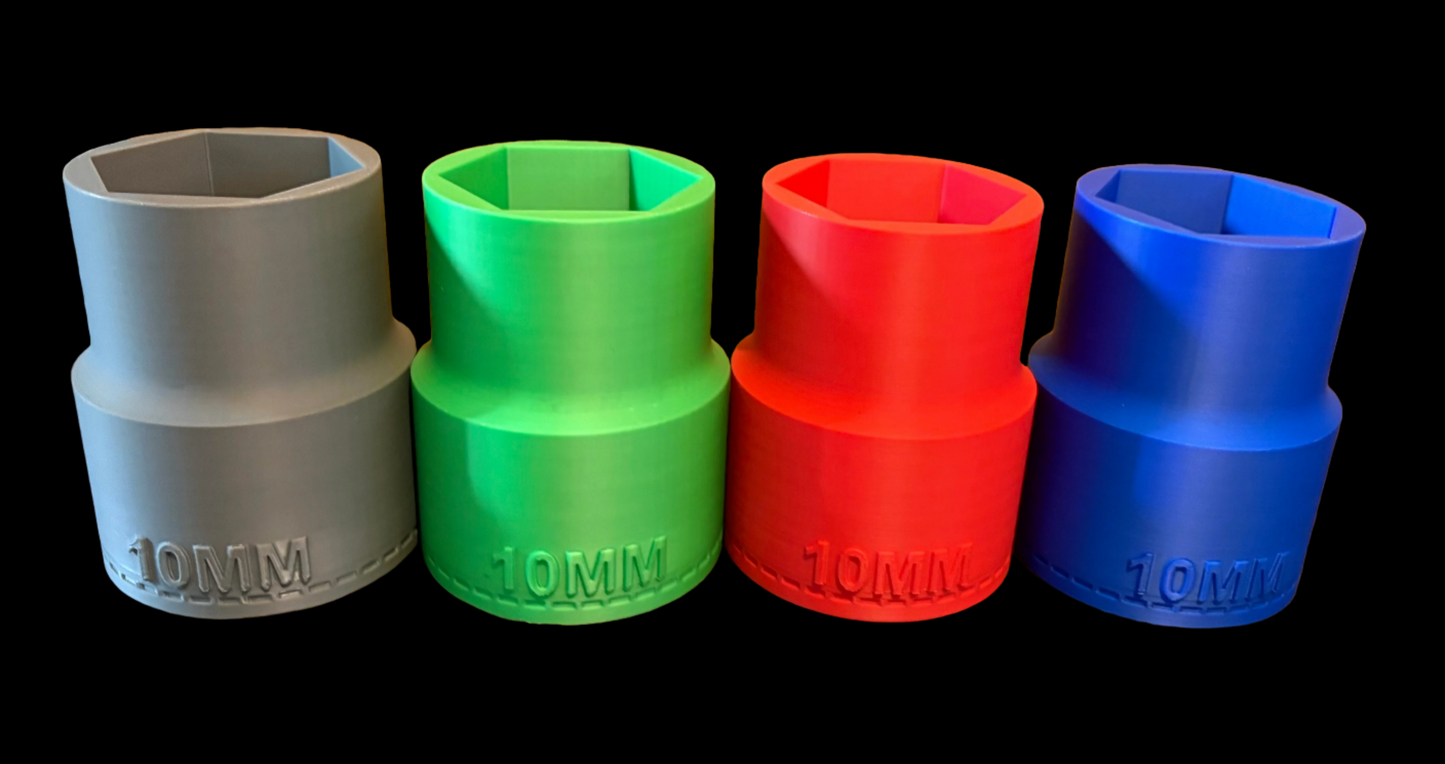 Four colorful 10mm DESK ORGANIZERS stacked ON A DESK